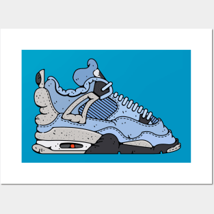 Air Jordan 4 Retro University blue Posters and Art